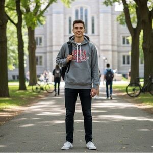 Unisex Brock University Badgers Hoodie Unisex Lady Man Size Small Gray